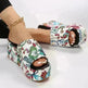 New Round Toe Wedge Embroidered Classic Embroidery Slippers For Women - EX-STOCK CANADA