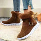 New Snow Boots Winter Warm Thickened Solid Color Plush Ankle Boots With Buckle Design Plus Velvet Flat Shoes For Women - EX-STOCK CANADA