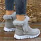 New Snow Boots Winter Warm Thickened Solid Color Plush Ankle Boots With Buckle Design Plus Velvet Flat Shoes For Women - EX-STOCK CANADA