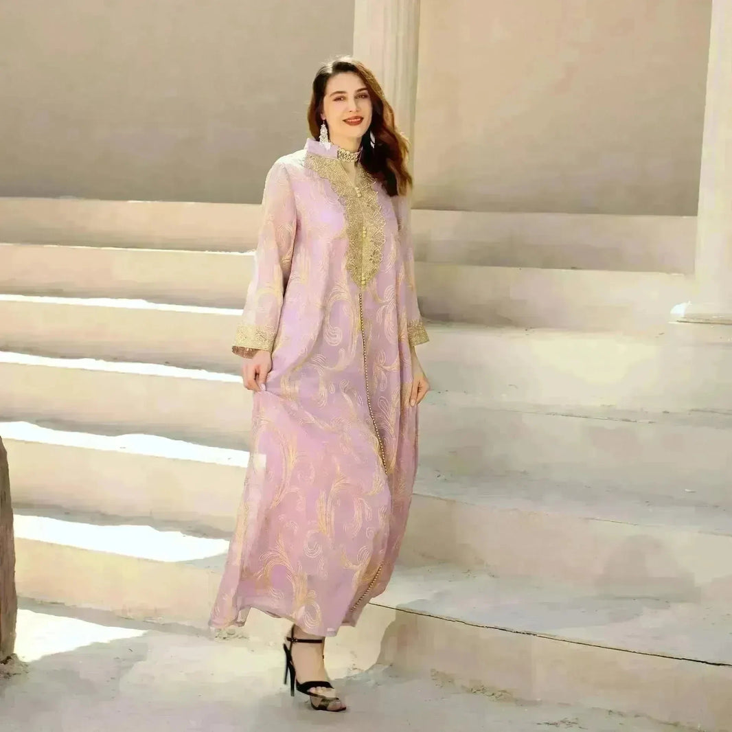 New Spring And Summer Embroidered party Wedding Maxi Dress for Middle East Turkey Women. - EX-STOCK CANADA