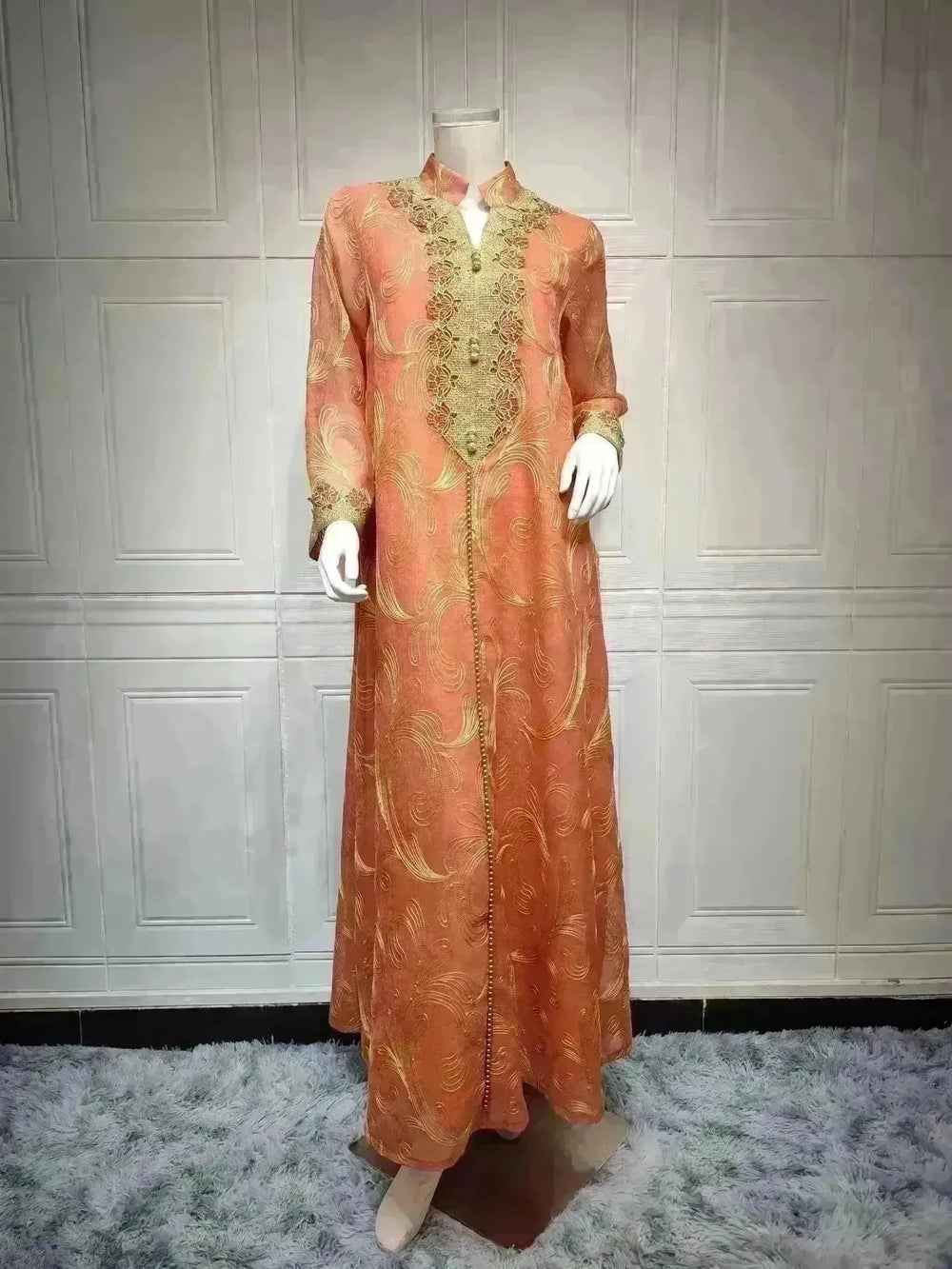 New Spring And Summer Embroidered party Wedding Maxi Dress for Middle East Turkey Women. - EX-STOCK CANADA