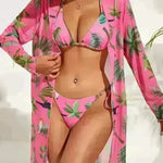 New Swimsuit Women's Printed Mesh Three-piece Blouse - EX-STOCK CANADA