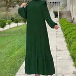 New Women's Net Color High Collar Pullover Fashion Loose Middle East Dresses - EX-STOCK CANADA