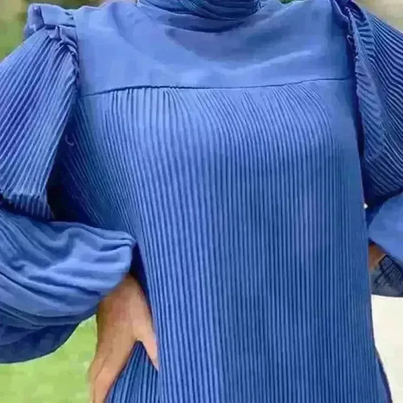 New Women's Net Color High Collar Pullover Fashion Loose Middle East Dresses - EX-STOCK CANADA