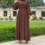 New Women's Net Color High Collar Pullover Fashion Loose Middle East Dresses - EX-STOCK CANADA