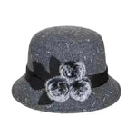 New women's woolen French plain weave flowers basin hat - EX-STOCK CANADA