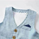 Newborn Baby Boy Gentleman Tuxedo Bow Tie Single-breasted Vest Long Sleeve Children Clothing - EX-STOCK CANADA