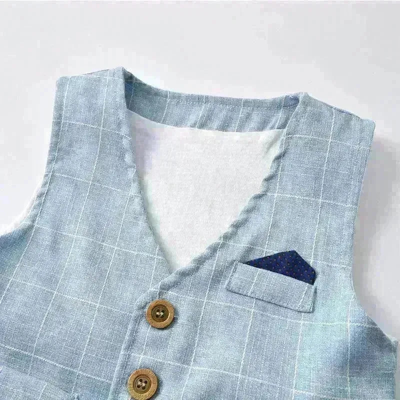 Newborn Baby Boy Gentleman Tuxedo Bow Tie Single-breasted Vest Long Sleeve Children Clothing - EX-STOCK CANADA