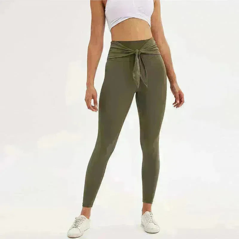 Nine-point legging yoga pants with straps - EX-STOCK CANADA