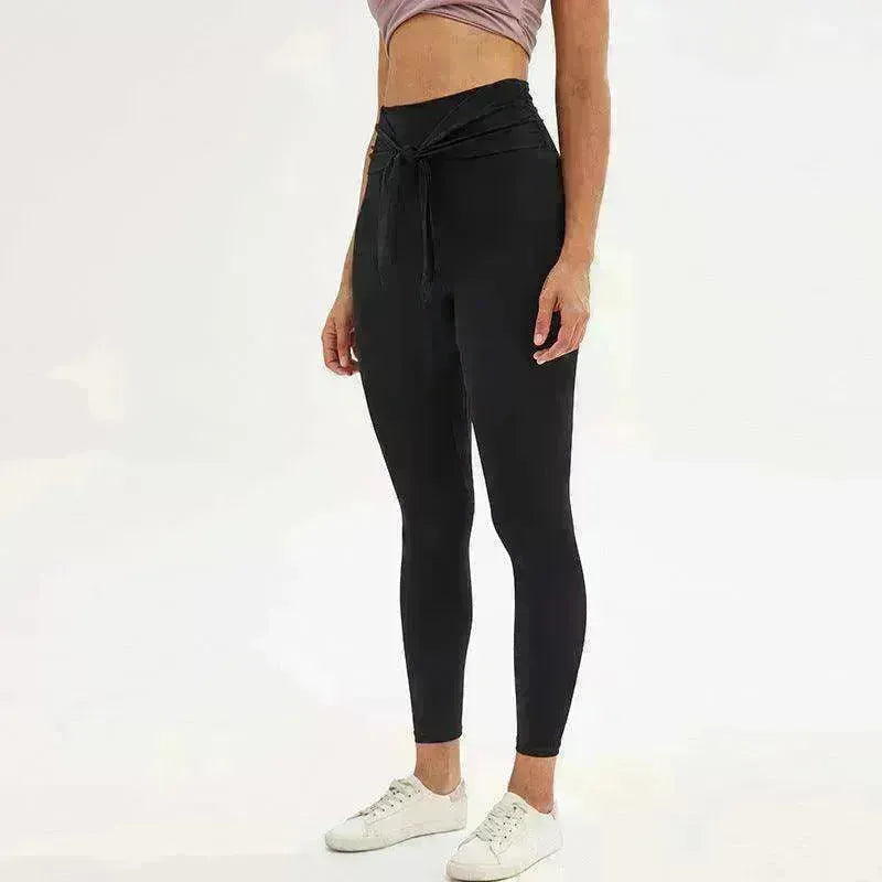 Nine-point legging yoga pants with straps - EX-STOCK CANADA