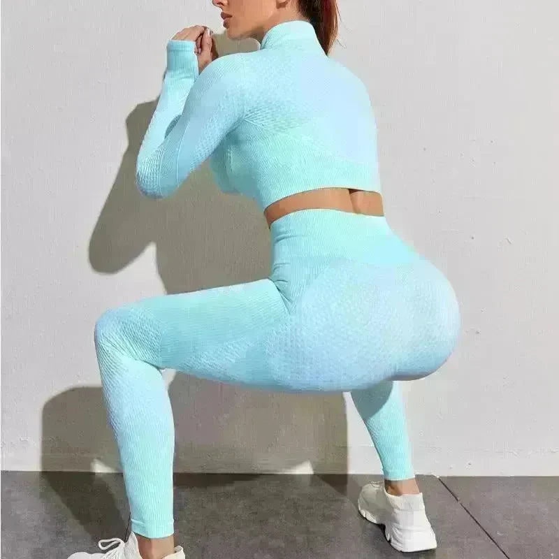 Nylon Quick-drying Long-sleeved Yoga Fitness Gym Suit - EX-STOCK CANADA
