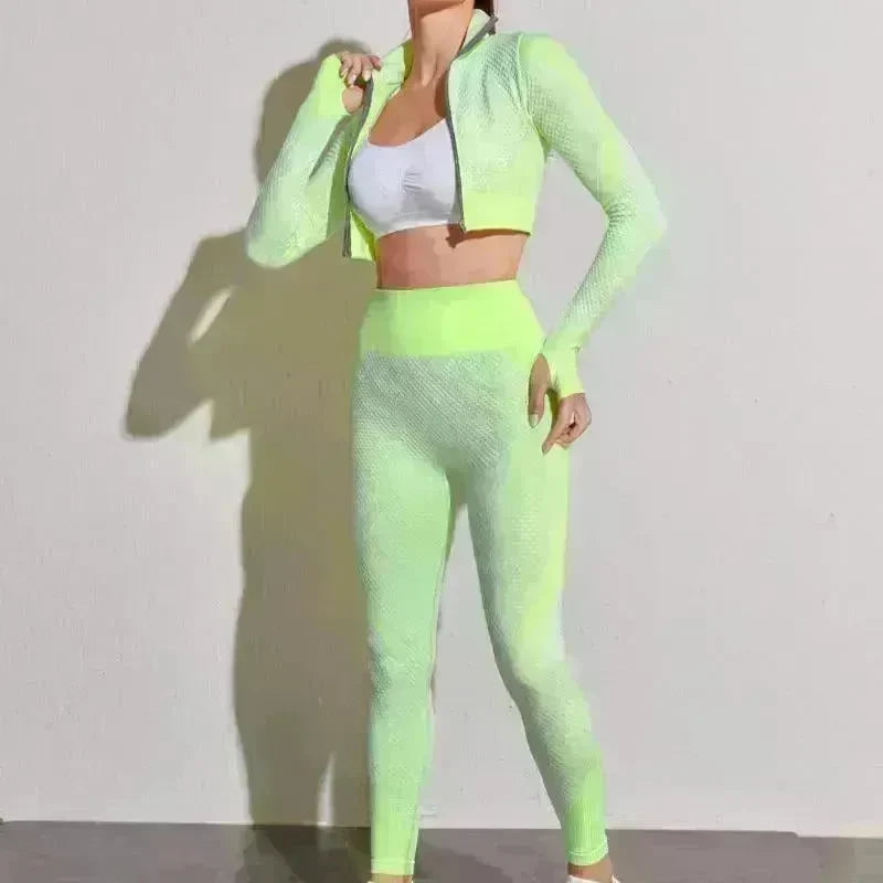Nylon Quick-drying Long-sleeved Yoga Fitness Gym Suit - EX-STOCK CANADA