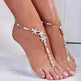 Ocean Style Pearl Elastic Anklet - EX-STOCK CANADA