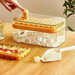 One-button Press Type Ice Mold Box Plastics Ice Cube Maker Ice Tray Mold With Storage Box With Lid Bar Kitchen Accessories - EX-STOCK CANADA