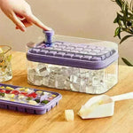 One-button Press Type Ice Mold Box Plastics Ice Cube Maker Ice Tray Mold With Storage Box With Lid Bar Kitchen Accessories - EX-STOCK CANADA