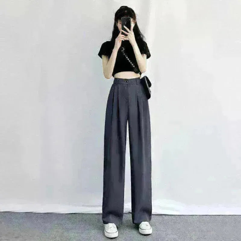 Oversized Women's Drape Suit Pants Loose Straight Leg - EX-STOCK CANADA