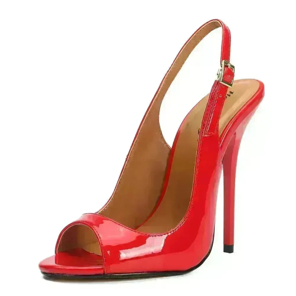 Painted heel Buckle sandals - EX-STOCK CANADA