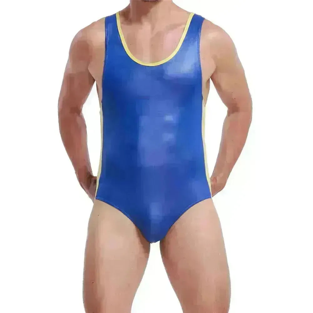 Patent leather one-piece gym suit - EX-STOCK CANADA