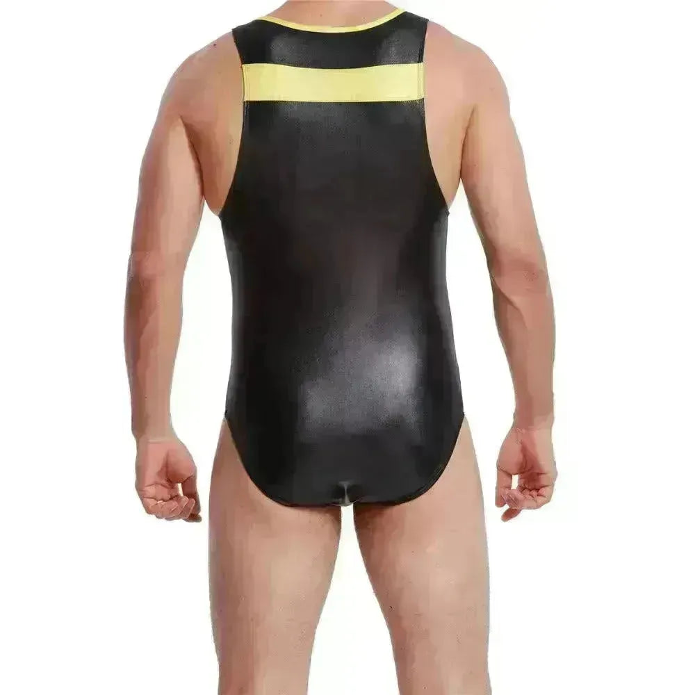 Patent leather one-piece gym suit - EX-STOCK CANADA