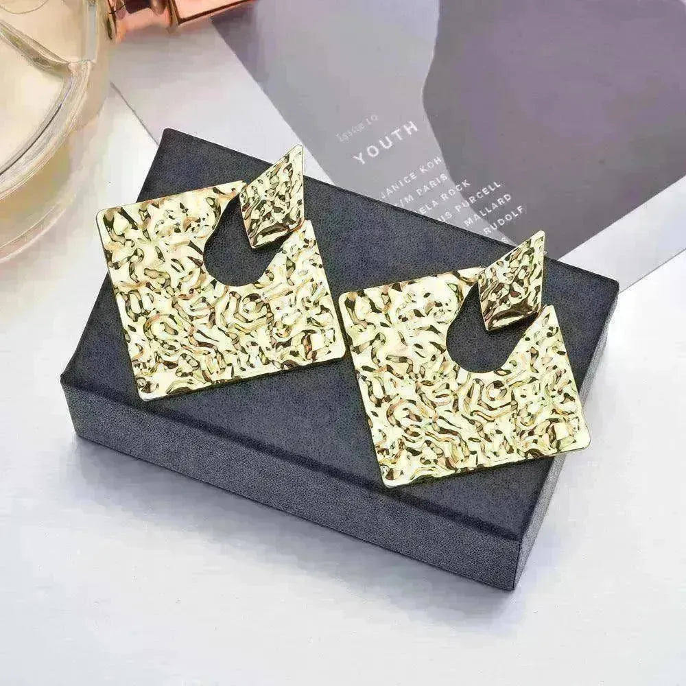 Personality Geometry Rhombus Irregular Alloy Earrings - EX-STOCK CANADA