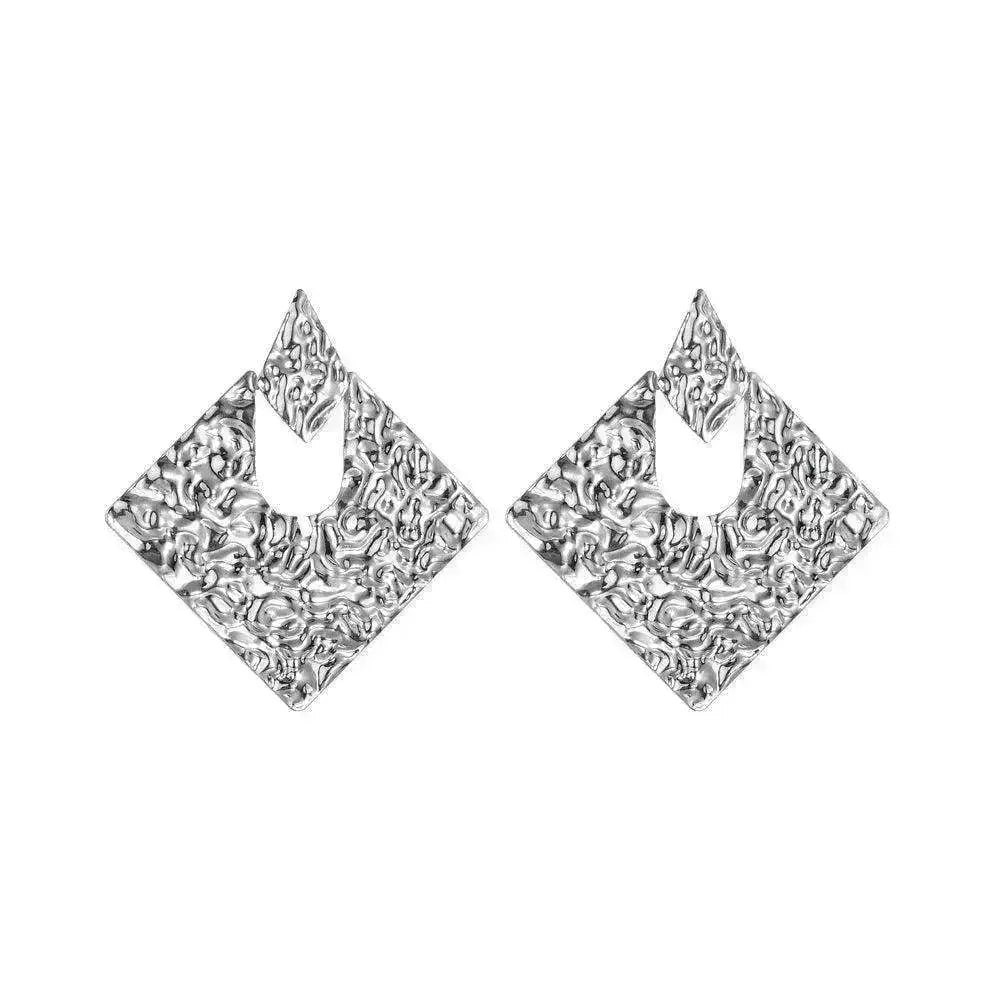 Personality Geometry Rhombus Irregular Alloy Earrings - EX-STOCK CANADA