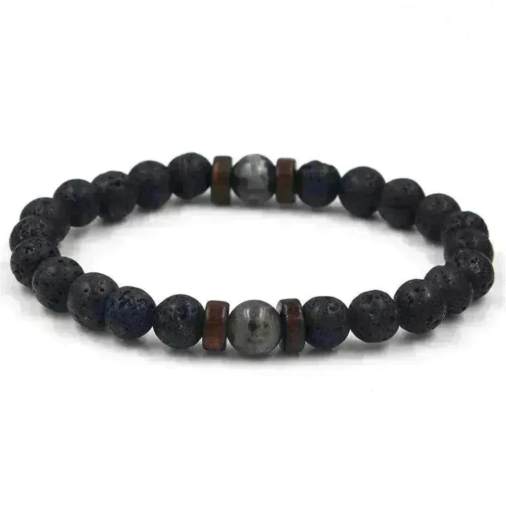 Personality Men's Black Volcanic Stone Bracelet - EX-STOCK CANADA
