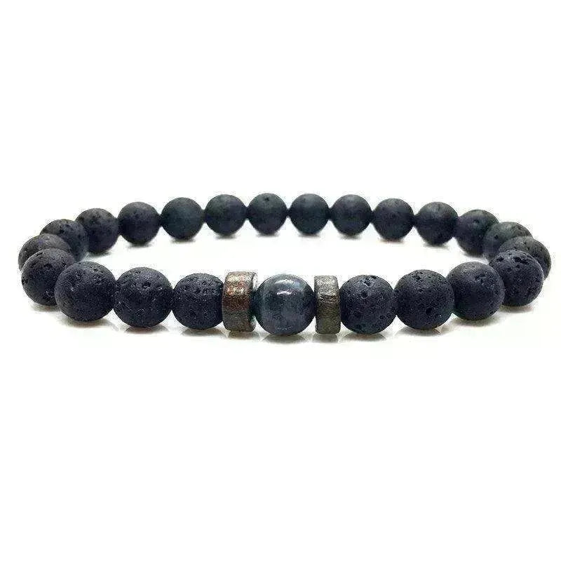 Personality Men's Black Volcanic Stone Bracelet - EX-STOCK CANADA