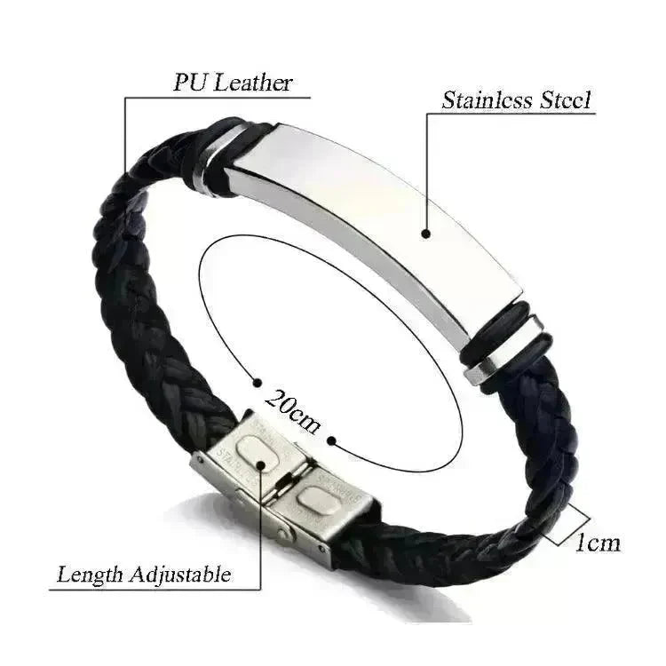 Personalized Jewelry Custom Bracelet for Women Men PU Leather Bracelet - EX-STOCK CANADA