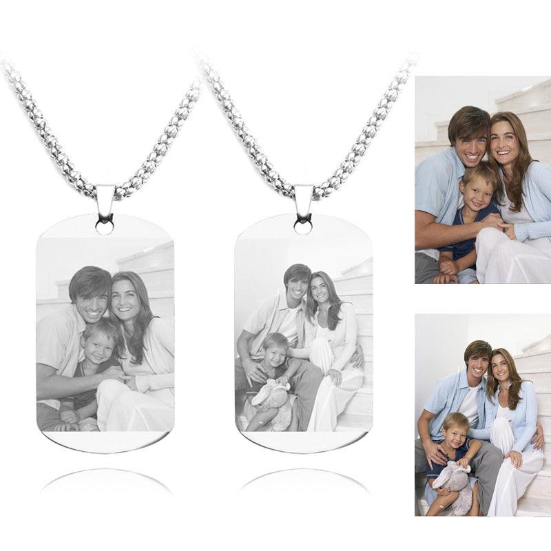 Personalized Nameplate Custom Name Photo Necklace Custom Jewelry Stainless Steel Necklace - EX-STOCK CANADA