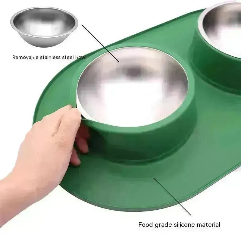 Pet Anti-skid Anti-splash Silicone Stainless Steel Bowl For Pet - EX-STOCK CANADA
