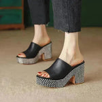 Platform Sandals High Heel Chunky Heel Sandals - EX-STOCK CANADA