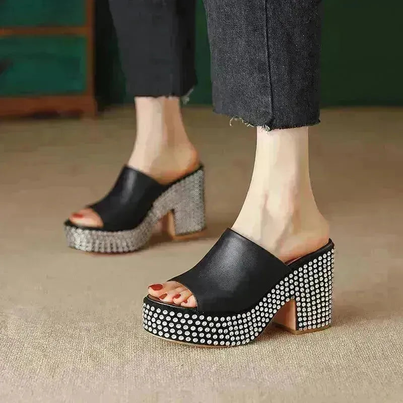 Platform Sandals High Heel Chunky Heel Sandals - EX-STOCK CANADA