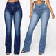 Plus Size Jeans Women Patch Pocket Washed Ladies High Waist Denim Trousers - EX-STOCK CANADA