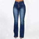 Plus Size Jeans Women Patch Pocket Washed Ladies High Waist Denim Trousers - EX-STOCK CANADA