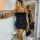 Plus Size Women's Suspender Feather Dress Gown - EX-STOCK CANADA