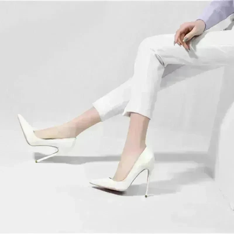Pointed Toe Stiletto High Heels Size Patent Leather Single Shoes - EX-STOCK CANADA