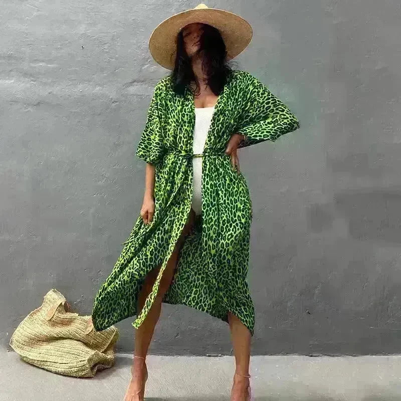Polyester Ladies Sun Protection Resort Beach Dress Cover Up - EX-STOCK CANADA
