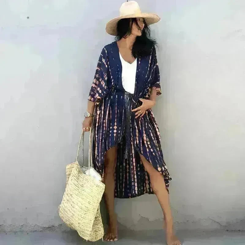 Polyester Ladies Sun Protection Resort Beach Dress Cover Up - EX-STOCK CANADA