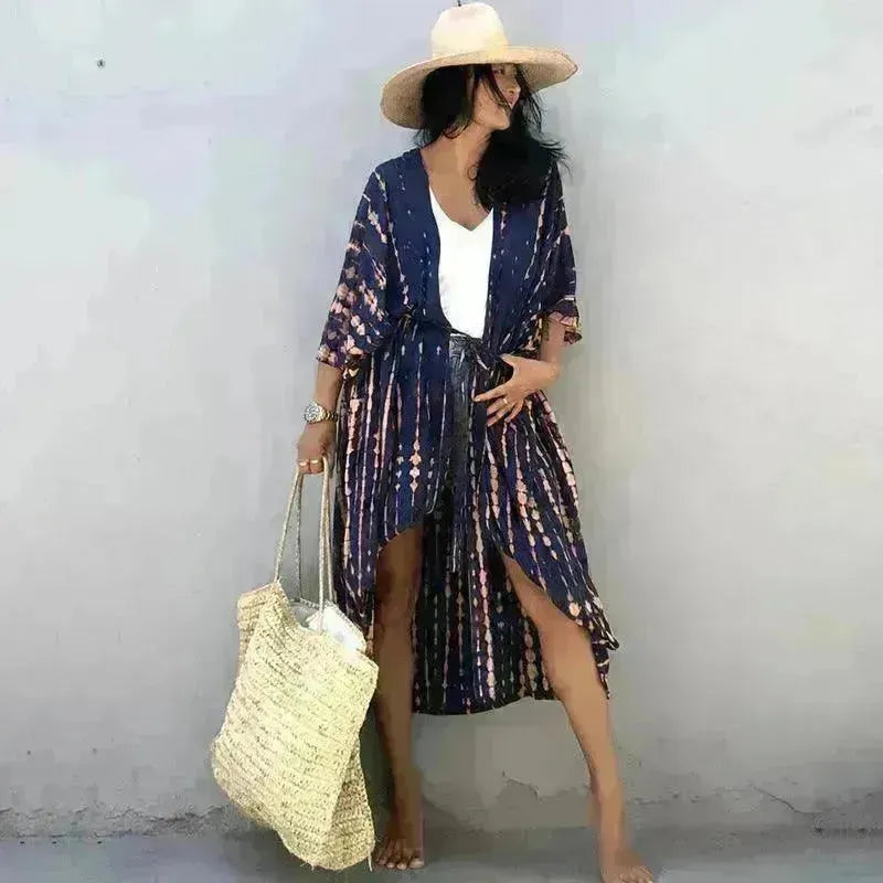 Polyester Ladies Sun Protection Resort Beach Dress Cover Up - EX-STOCK CANADA