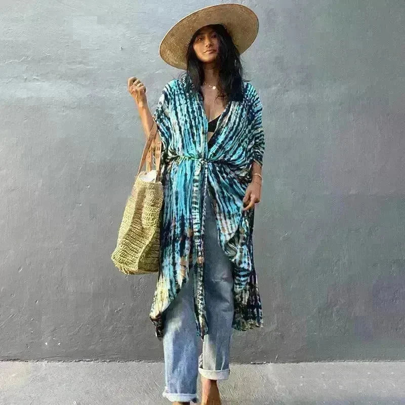 Polyester Ladies Sun Protection Resort Beach Dress Cover Up - EX-STOCK CANADA