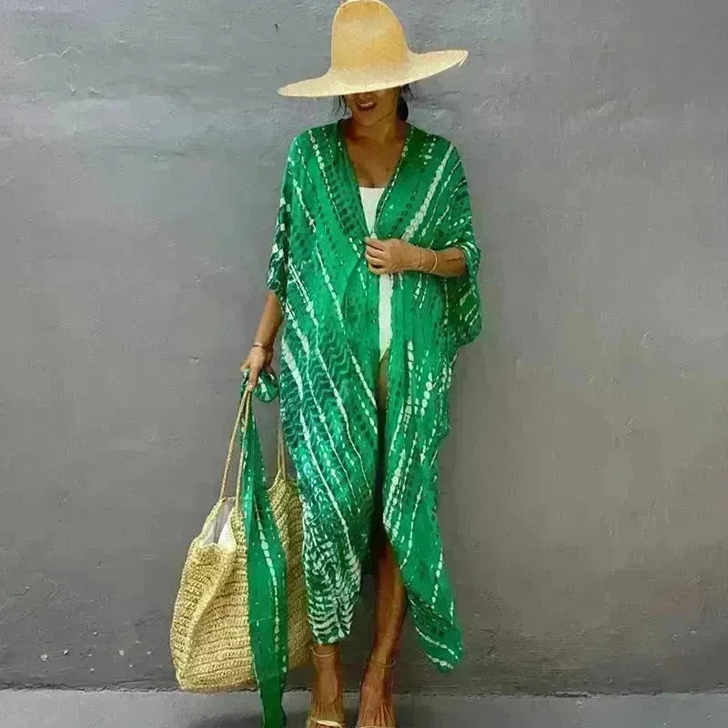 Polyester Ladies Sun Protection Resort Beach Dress Cover Up - EX-STOCK CANADA