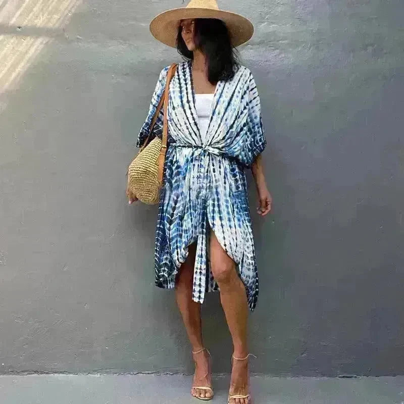Polyester Ladies Sun Protection Resort Beach Dress Cover Up - EX-STOCK CANADA