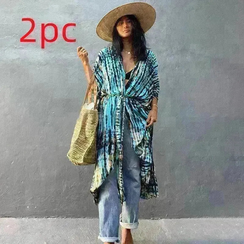 Polyester Ladies Sun Protection Resort Beach Dress Cover Up - EX-STOCK CANADA