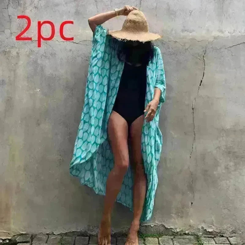 Polyester Ladies Sun Protection Resort Beach Dress Cover Up - EX-STOCK CANADA