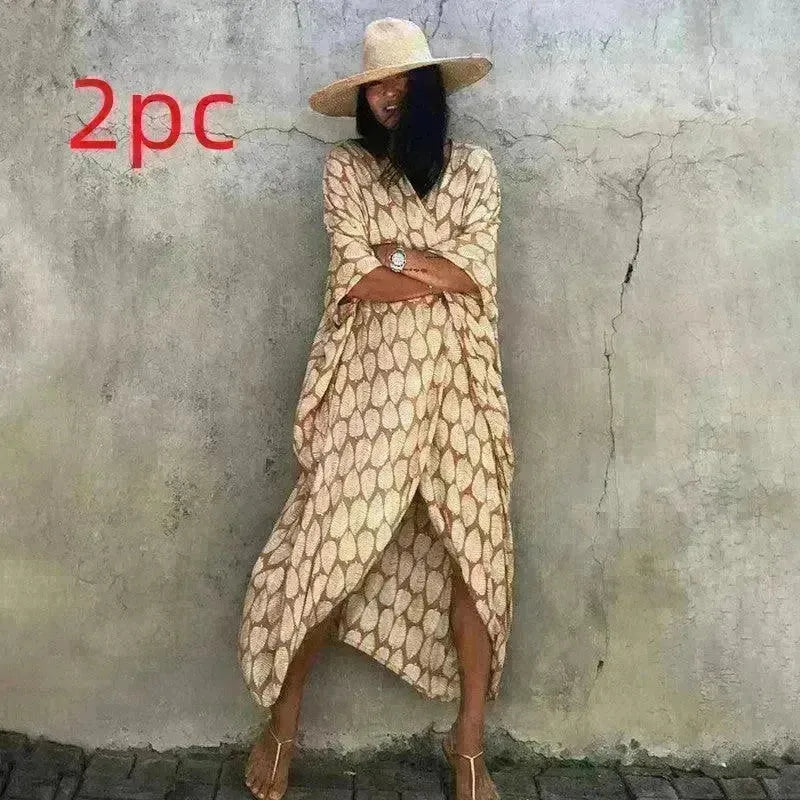 Polyester Ladies Sun Protection Resort Beach Dress Cover Up - EX-STOCK CANADA