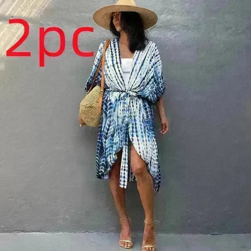 Polyester Ladies Sun Protection Resort Beach Dress Cover Up - EX-STOCK CANADA
