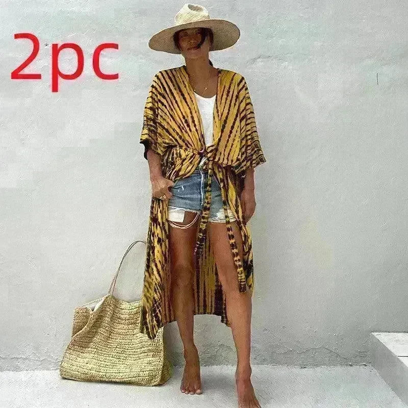 Polyester Ladies Sun Protection Resort Beach Dress Cover Up - EX-STOCK CANADA