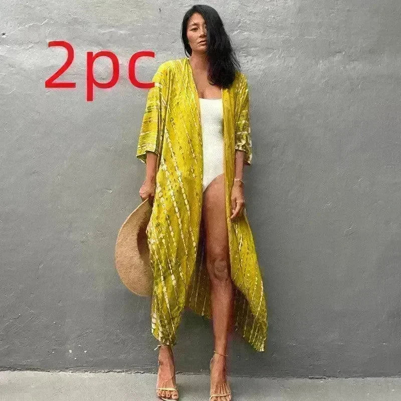 Polyester Ladies Sun Protection Resort Beach Dress Cover Up - EX-STOCK CANADA