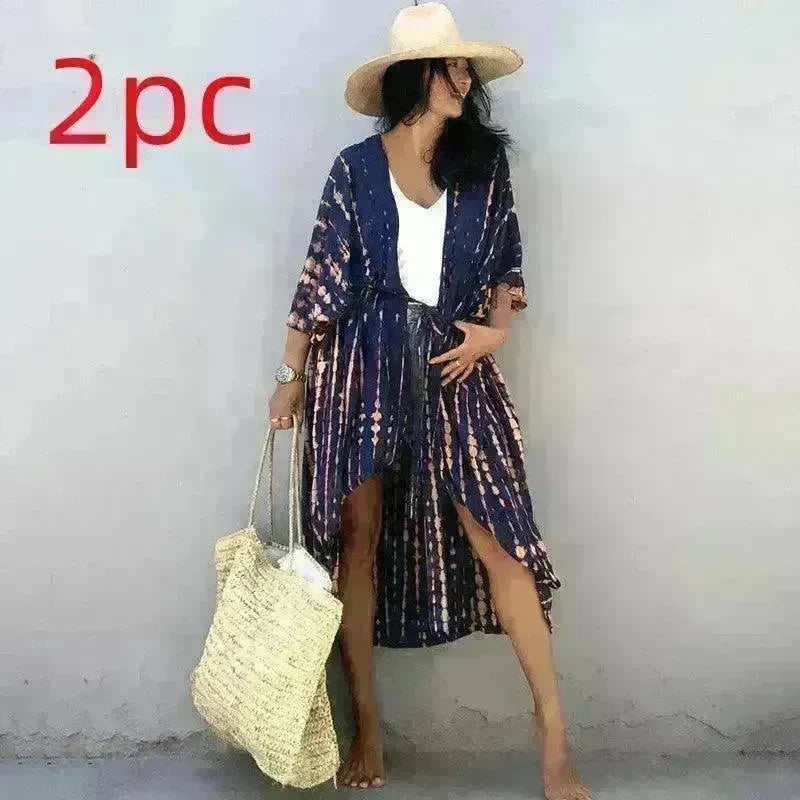 Polyester Ladies Sun Protection Resort Beach Dress Cover Up - EX-STOCK CANADA