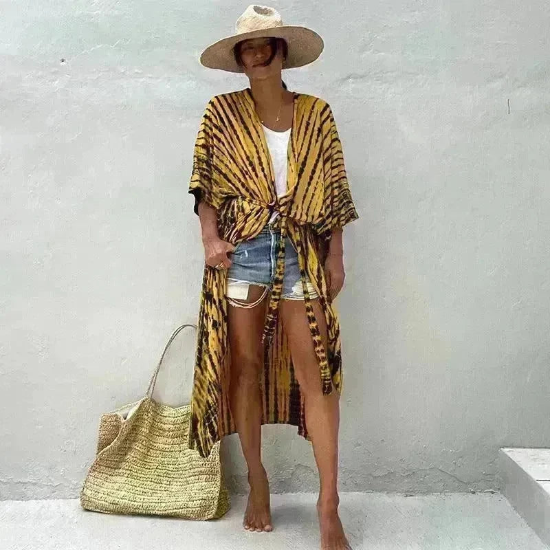 Polyester Ladies Sun Protection Resort Beach Dress Cover Up - EX-STOCK CANADA